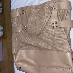 Cream Tan large mini holed "Hinge" purse